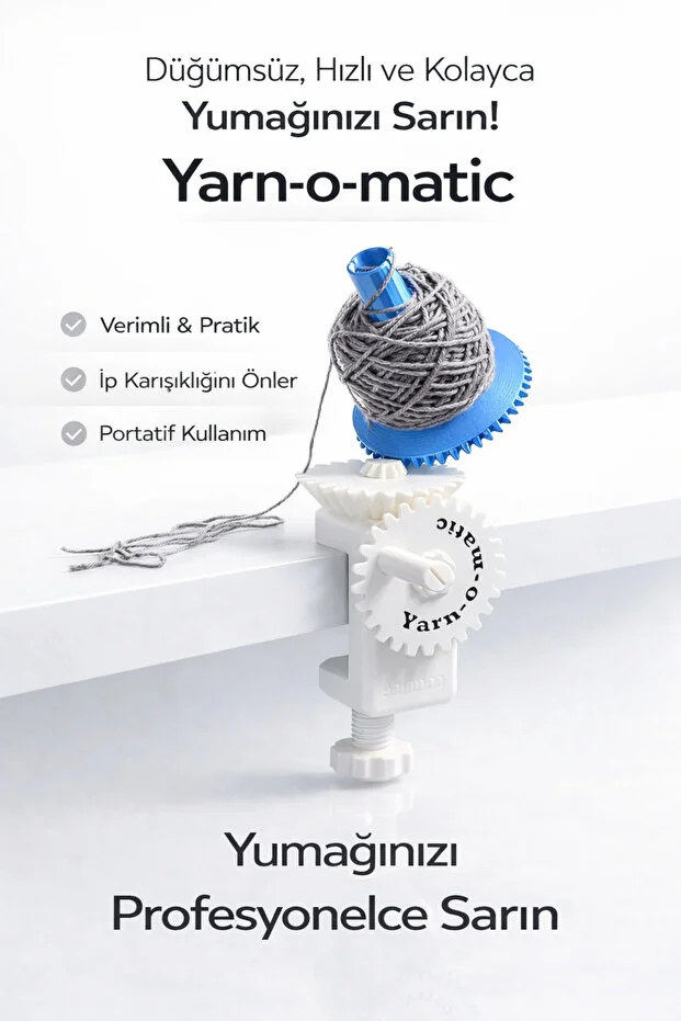 İp Yün Sarma Aparatı Düğümsüz Hızlı Sarım Masa Kıskaçlı Kompakt Tasarım Çok Renkli