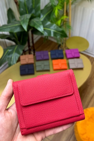 Premium Gift Rose Box - Lily Kırmızı Hakiki Deri Cüzdan Siyah Gül Kutusu Kırmızı