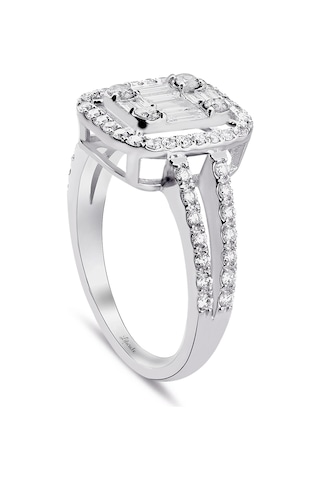 0.85 Ct Baget Pırlanta Modern Tasarım Yüzük
