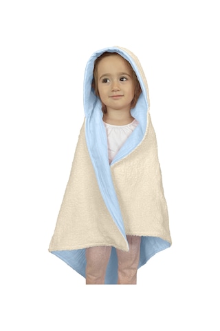 %100pamuk Kapşonlu Bebek Çocuk Banyo Havlusu Çift Yönlü M-bej