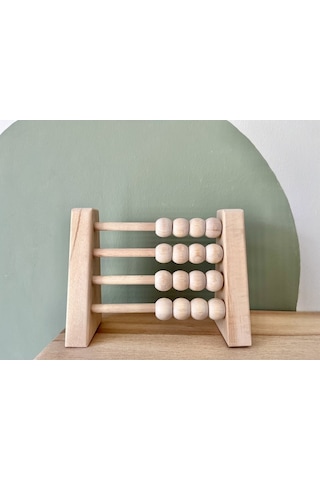 Doğal Sağlıklı Ahşap Oyuncak Montessori Abaküs Analitik Zeka Matematik Çocuk Bebek Odası Dekor Doru Yatay Ham