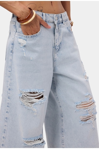 Itsbasic Kadın Ice 12s6-3 Süper Baggy Fit Bermuda Denim Jort Ice Rengi