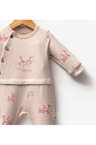 Bubbless Birth Part Kız Bebek Yandan Açmalı Tulum Bej