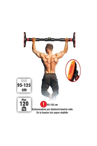 Unichrome Kapı Barı Koridor Barfiksi Barfix Spor Aleti Demiri 90 - 130 CM