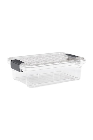 Dünya Dp-33103-102 Çok Amaçlı Saklama Kutusu 4.25 Lt - Kilitli Kapak Şeffaf 305x210x100 Mm- 12'li Paket