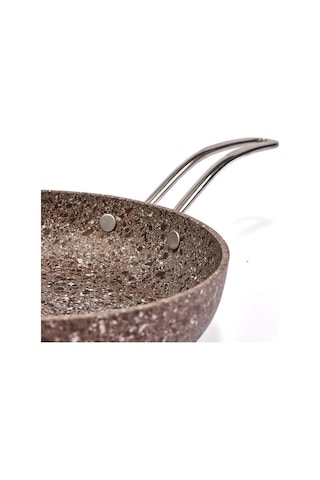 Brioni Stone Age Çizilmez Yanmaz Yapışmaz Terra 24 Cm Tava Kahverengi