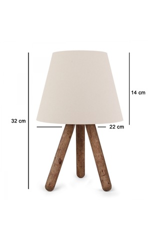 Homing AYD-3170 Tasarım Ahşap Başlıklı Abajur Krem