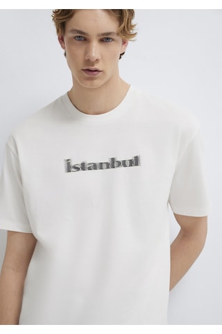 Mavi - İstanbul Baskılı Ekru Tişört 0613664-70057