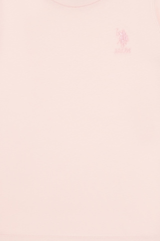 U.S. Polo Assn. Kız Çocuk Açık Pembe Bisiklet Yaka Basic Sweatshirt 50317923-VR078