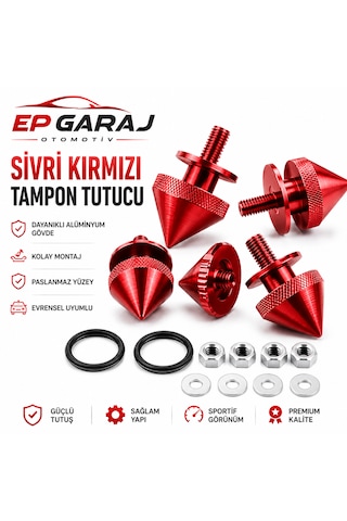 Üniversal Bütün Araçlara Uyumlu Sivri Kırmızı Tampon Tutucu Sportif Ve Güçlü Görünüm