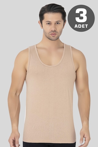 Erkek Ten Rengi Penye Atlet %100 Pamuk 3'lü Paket Ten