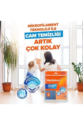 Mikrofiber Cam Bezi 2'li Set, Mikrofilament Teknolojisi İle Leke Ve İz Bırakmaz Ayna Bezi Beyaz