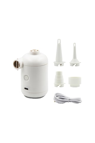 Symbee Beyaz Usb Dörtlü Fonksiyonlu Hava Pompa - Şişme Ve Havalandırma, Dış Mekan Taşınabilir, 140l/dak, Abs Malzeme, 1m Kablolu