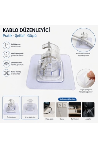 River World Mop Ve Kablo İçin Tutucu Yapışkanlı Kıskaçlı