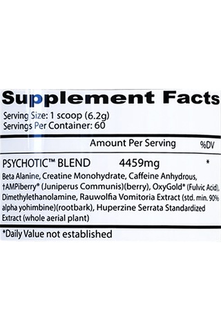 Insane Psychotic Extreme Preworkout 60 Servis 376 G