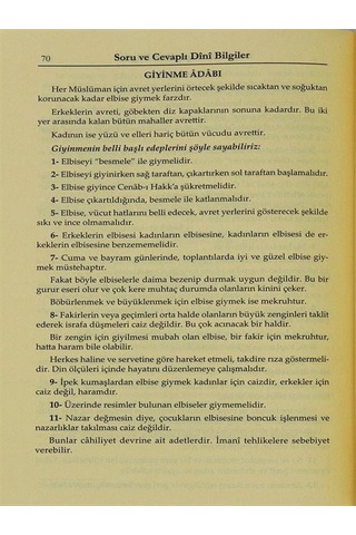 Soru Ve Cevaplı Dini Bilgiler Şafiiler İçin / İsmailağa Teli...
