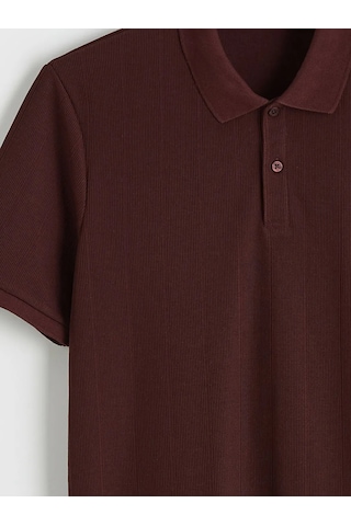 Lc Waikiki Bordo Polo Yaka Çizgili Erkek Tişört