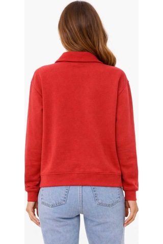 Bebuy Sweatshirt Yarım Fermuarlı Turuncu