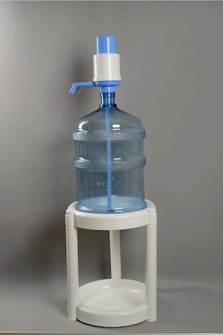 Basmali Damacana Su Pompası Manuel El Pompası - Elektriksiz Beyaz - Mavi