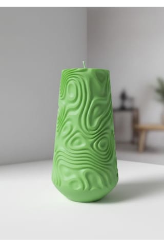 Özdemcandle Desenli Vazo Şeklinde Dekoratif Kokulu Soya Mum Yeşil 7.3x13.5 Cm Koku Seçenekleri İçin Ürün Açıklamasını İnceleyiniz Yeşil