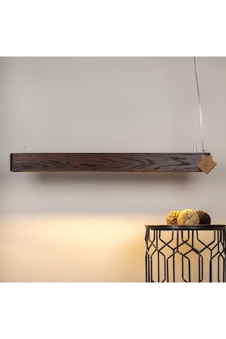 Soft Kahve Modern Ahşap Aydınlatma - Minimal Led Sarkıt Avize Kahverengi