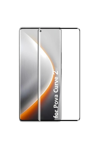 Tecno Pova Curve 2 5g Lk7k Uyumlu Kavisli Edge Ekran Koruyucu Temperli Kırılmaz Cam Parmak Izi Okur