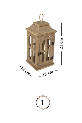 S.tkoleksiyonhobiantikaahşap Boyanabilir Mdf Kare Ayaklı Dekoratif Fener, Şamdan , Mumluk 3 Lü Set