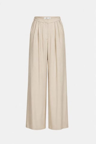 Açelyaokcu Premium Kalderon Wide Leg Dokuma Pantolon Taş