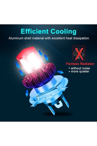 Ganzhoushop Suntek Motosiklet Motosiklet Lo Led Işın Hi Far Beyaz Ba20d Ampülleri 6000k Eg Beyaz