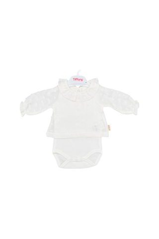 Tiffany Baby & Kids Tiffany Baby Müslin Newborn Pure Theme Body Üst 10088 Ekru