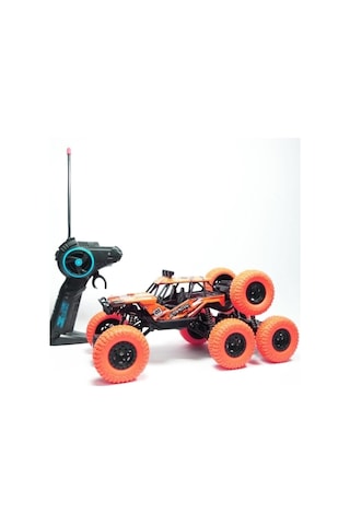 Turuncu Süspansiyonlu Jeep 1:18 6x4 Çeker Off Road Şarjlı Uzaktan Kumandalı