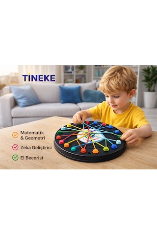 Tineke Lastik Geçirme Zeka Oyuncağı Çocuklar İçin Eğitici Geometrik Şekil Seti