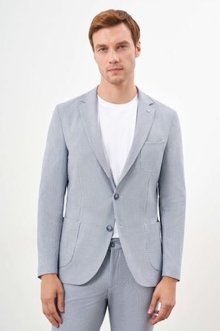 Erkek A. Mavi Poliviskon Trend Çizgili Desen Slim Fit Mono Yaka Takım Elbise 24ys001002311 A. Mavi Çok Renkli