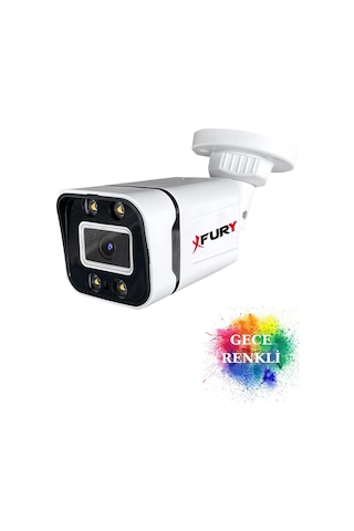 Fury Gece Renkli - 5mp Lens 1080p Full Hd Ahd Güvenlik Kamerası 4 X Ultra Led Renkli Gece Görüş 5580
