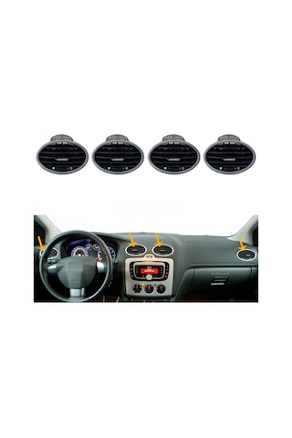 Ford Focus 2 Kalorifer Üfleyici Izgara Takımı Krom 4 Adet 2006-2010