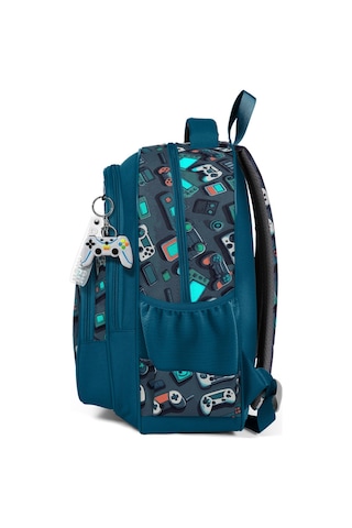 Coral High Kids Nefti Gamer Desenli Üç Bölmeli Okul Sırt Çantası 14423 Petrol Yeşil