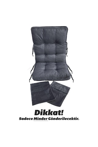 Reyo Home Sallanan Sandalye Minderi Kapitone Çift Cepli Füme