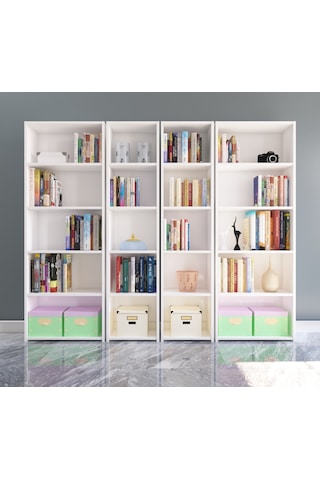Nurmobilya Nur Mobilya 4'Lü Kitaplık Arkalıklı Model