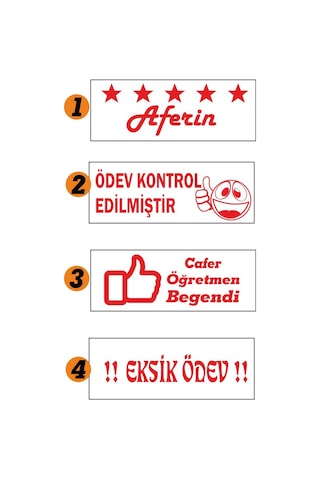 Kendinden Mürekkepli Öğretmen Kaşesi Aferin Kaşesi
