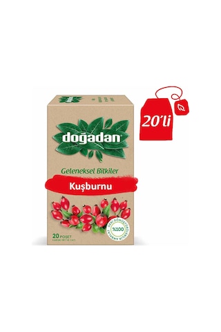 Doğadan Kuşburnu Meyve Poşet Çay 20'li 50 G