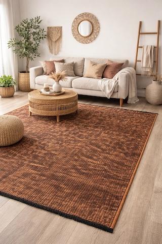 Hoom Rugs Vintage Vtg 101 Taba Dekoratif Yıkanabilir Kilim Taba