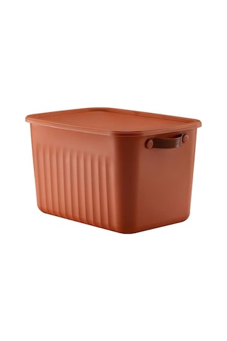 1 Adet Düzenleyici Kapaklı Kutu, Dekoratif Saklama Kutusu, Organizer 35cm 25cm 22cm Kremit 15 Litre Çok Renkli