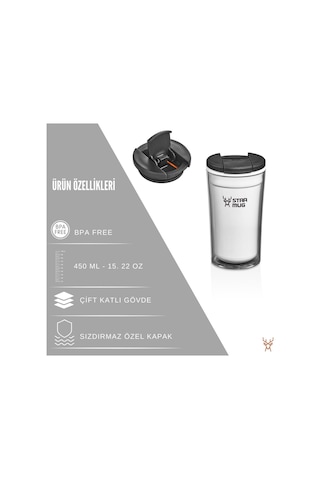 Star Termos Star Mug 250 Ml Opak Seri - Beyaz Piknik Kamp Outdoor Ofis Otel Kafe Okul Kampüs Beyaz