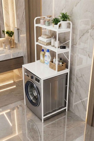 Çamaşır Makinesi Üstü Raf Beyaz 70 Cm Çok Renkli
