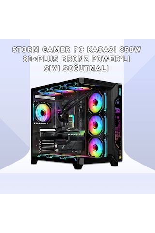 Gameagle STORMLPB Storm 7 Argb Fanlı Gamer Pc Kasası 850w 80+ Plus Bronz Power'lı Sıvı Soğutmalı Siyah