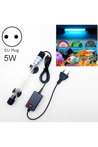 220v 5w Uv Ultraviyole Yosun Dezenfeksiyon Balık Tankı Lambası, Ab Tak