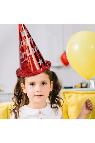 Simli Happy Birthday Şapka Standart