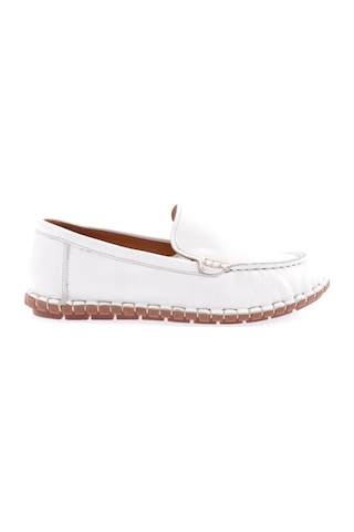 Dgn 603-23y Kadin Dikiş Detayli Loafer Ayakkabi 603-2109-R0198 Beyaz