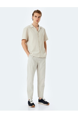 Koton Beli Bağcıklı Cep Detaylı Pamuklu Chino Pantolon Gri 5sam40023hw Gri