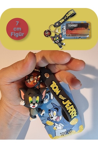 Tom & Jerry - Figürlü Yumuşak Silikonlu Anahtarlık Çanta Aksesuarı Ve Kartlık 2si Bir Arada - 2 Adet